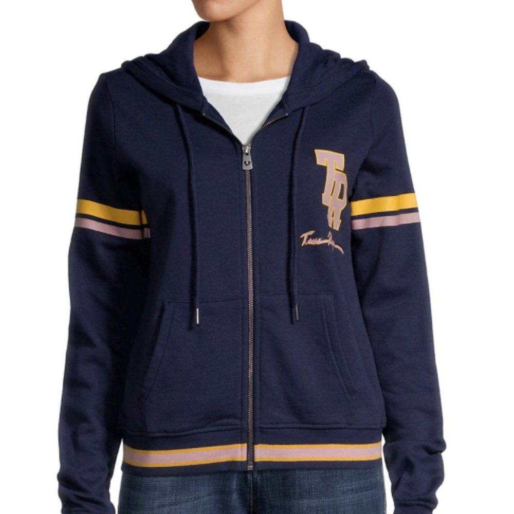 NWT True Religion Women's Collegiate Zip Up Hoodie Jacket Large L